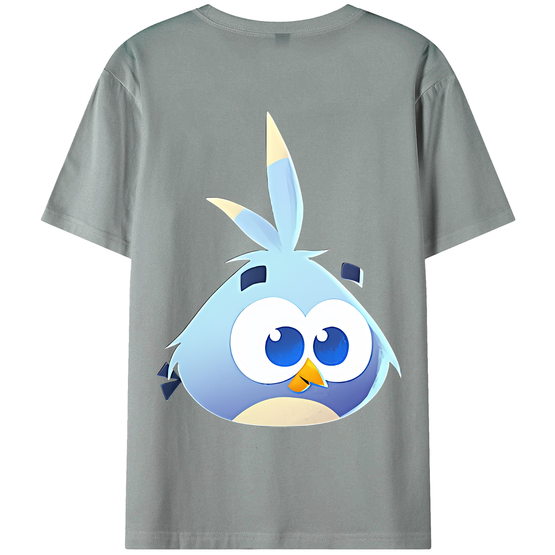 （画像用） Angry Birds アングリーバード 綿100％ メンズ半袖Tシャツ（バックプリント） 通気性